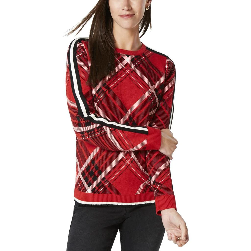 商品Charter Club|Charter Club Womens Plaid Striped Pullover Sweater,价格¥92,第1张图片