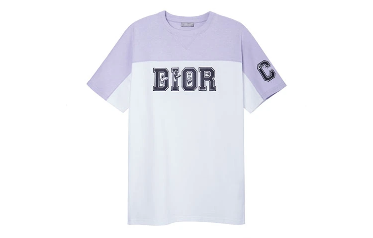 商品[国内直发] Dior|迪奥 x KENNY SCHARF 联名款 拼色Logo圆领平纹针织短袖T恤 男款 白色,价格¥3116,第1张图片