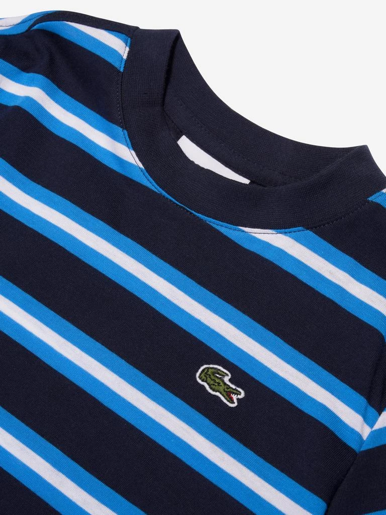商品Lacoste|Boys Striped Logo T-Shirt in Navy,价格¥177,第3张图片详细描述