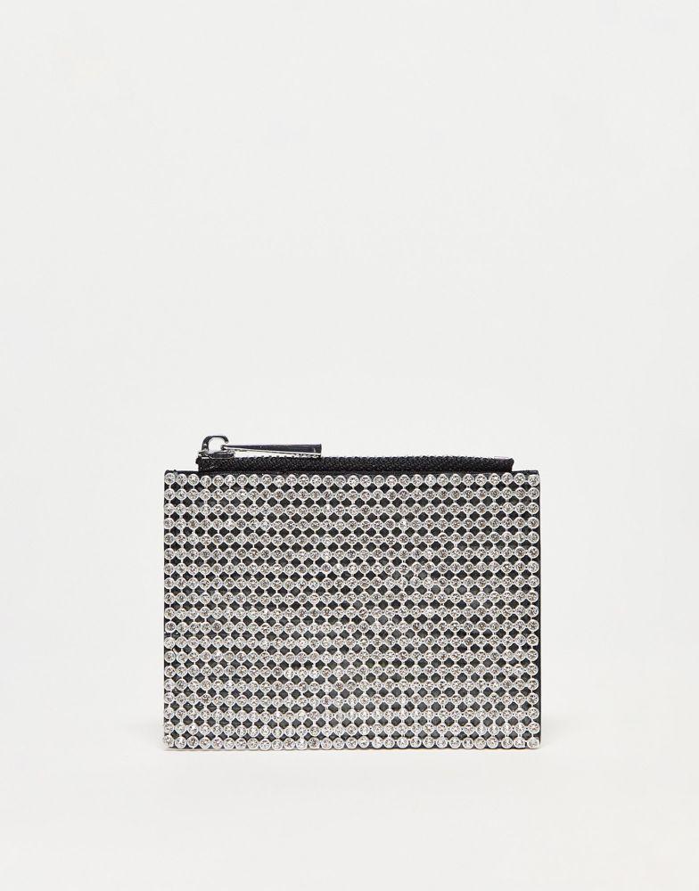 ASOS DESIGN diamante purse in silver商品第1张图片规格展示