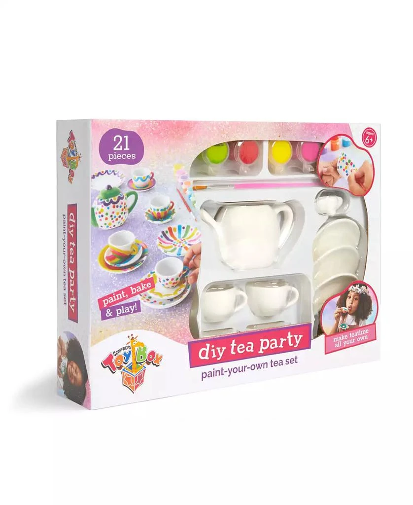 商品Geoffrey's Toy Box|DIY Tea Party Paint-Your-Own 21 Pieces Tea Set, Created for Macy's,价格¥182,第2张图片详细描述