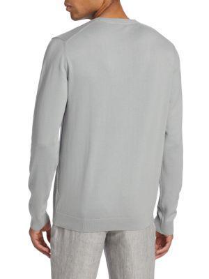 商品Saks Fifth Avenue|Micro Grid Cotton Sweater,价格¥443,第2张图片详细描述