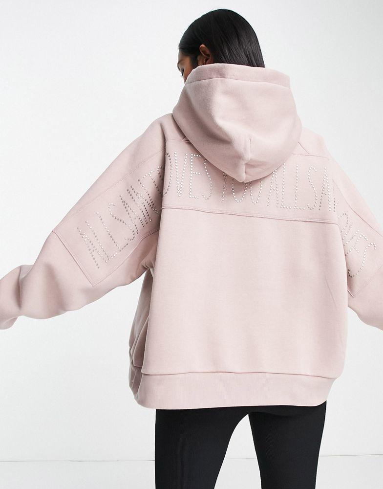 Allsaints loves you talon hoodie in pink商品第1张图片规格展示