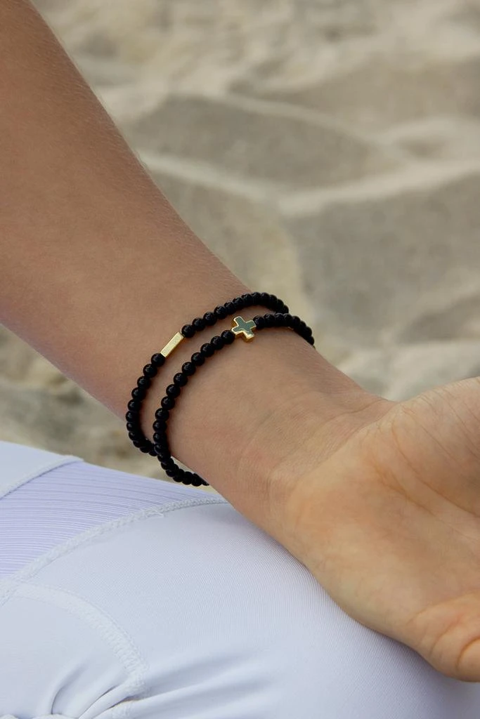 商品Charged|Onyx 4mm Beaded Bracelet Set,价格¥303,第2张图片详细描述