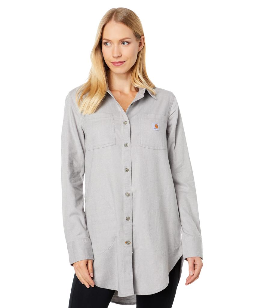 Rugged Flex® Relaxed Fit Midweight Flannel Long Sleeve Plaid Tunic商品第1张图片规格展示