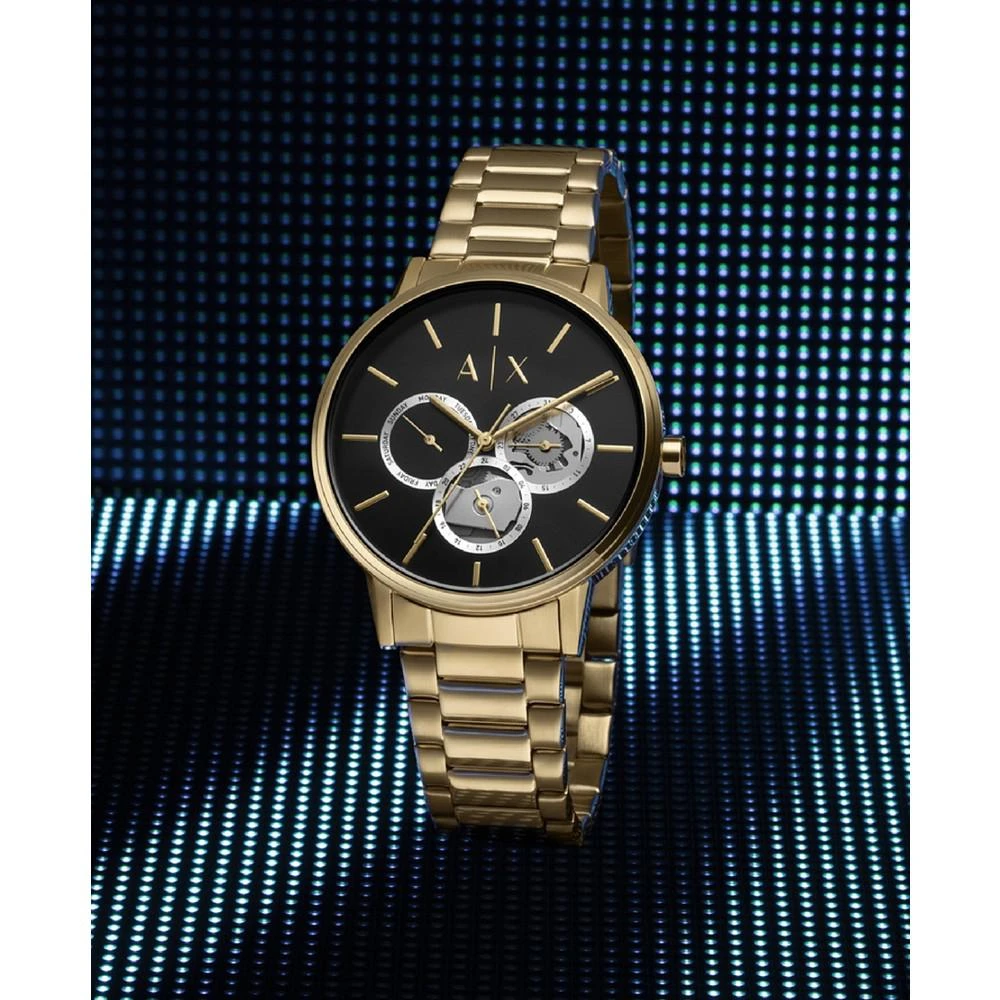 商品Armani Exchange|Men's Multifunction Gold-Tone Stainless Steel Bracelet Watch,价格¥1066,第5张图片详细描述