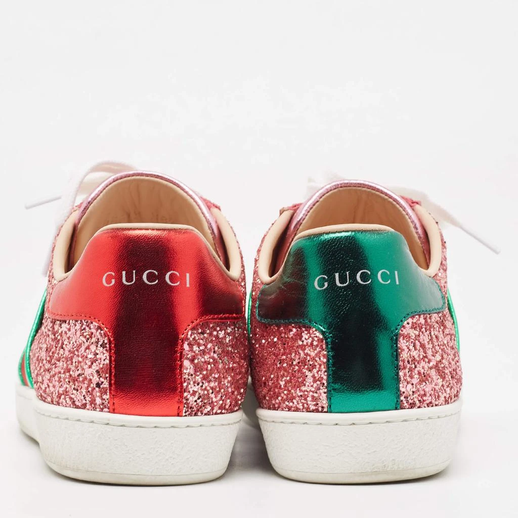 商品[二手商品] Gucci|Gucci Tri Color Glitter  and Leather Ace Low Top Sneakers Size 38.5,价格¥3527,第5张图片详细描述