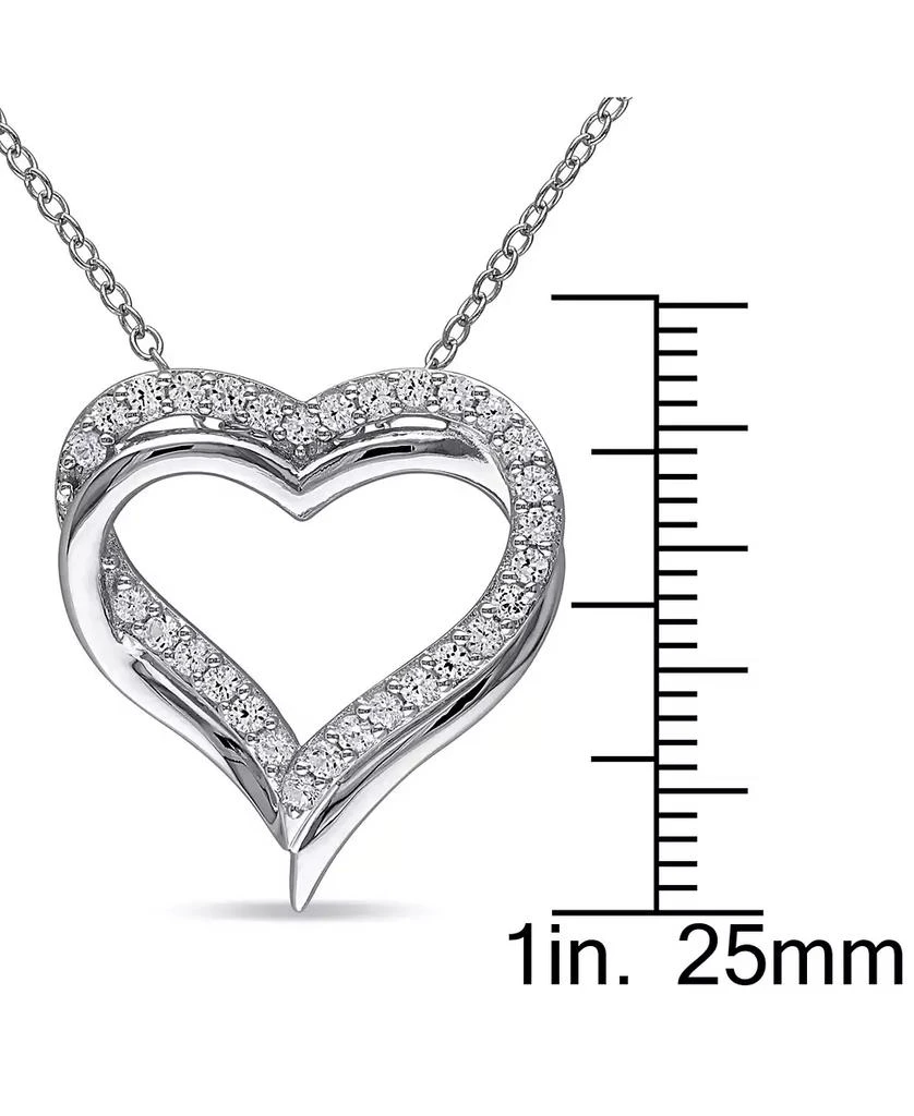 商品Macy's|Lab-Grown White Sapphire Heart 18" Pendant Necklace (5/8 ct. t.w.) in Sterling Silver,价格¥460,第3张图片详细描述