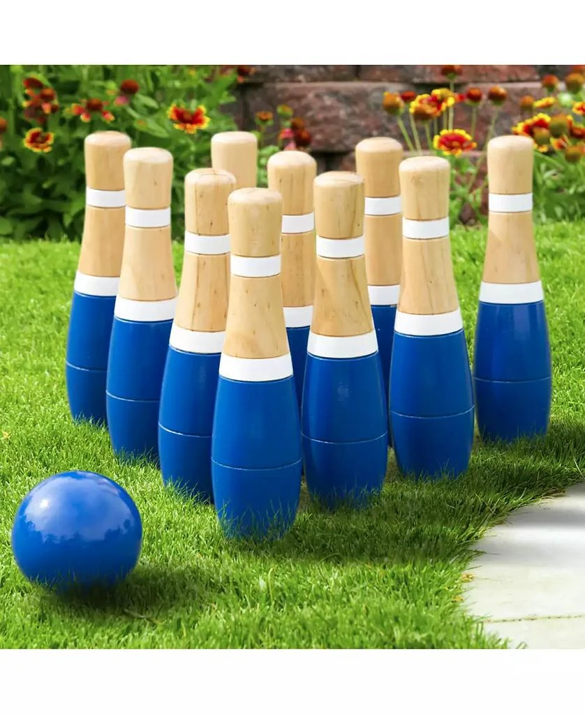 商品Trademark Global|Hey Play 8 Inch Wooden Lawn Bowling Set,价格¥449,第1张图片