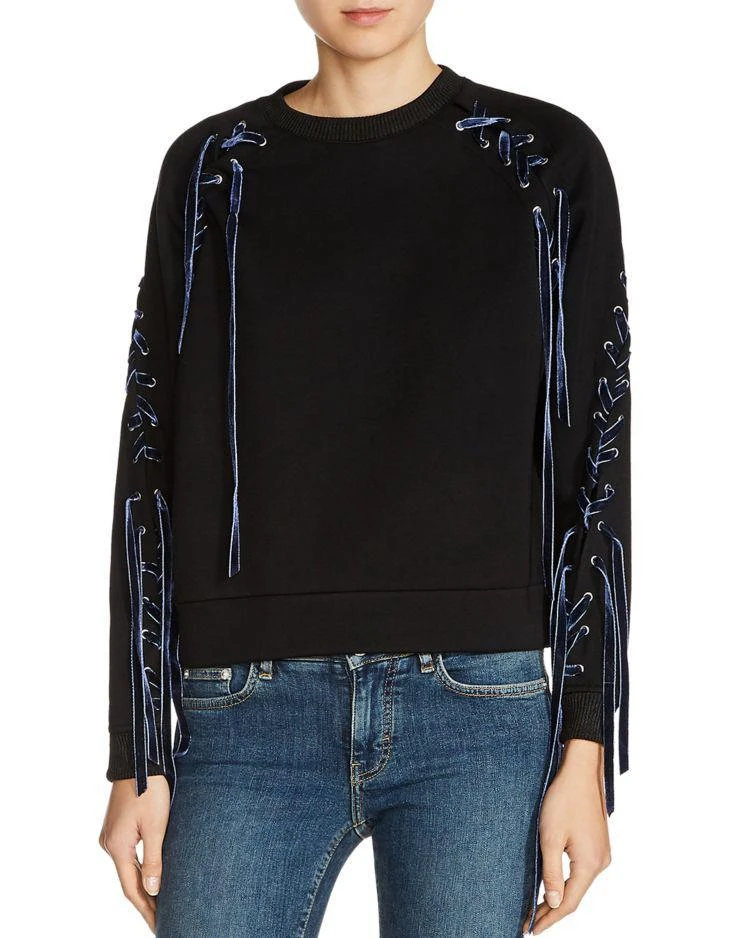 商品Maje|Triangle Lace-Up Detail Sweatshirt,价格¥1777,第1张图片