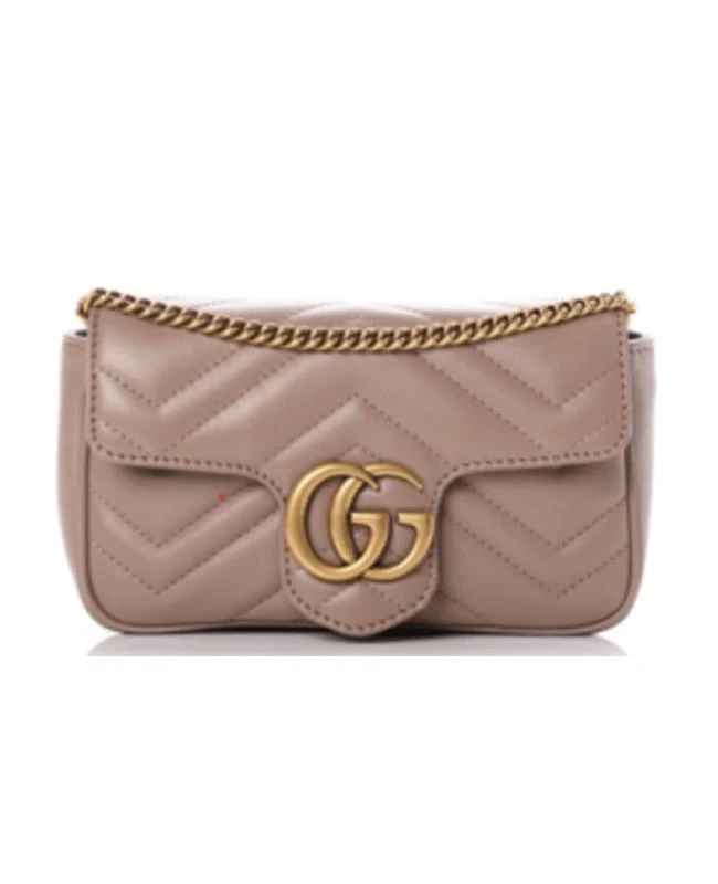 商品Gucci|Gucci GG Marmont Mini Shoulder Bag Dusty Pink Chevron Leather with Gold Chain Women's Shoulder Bag 446744-DTDIT-5729,价格¥12020,第1张图片