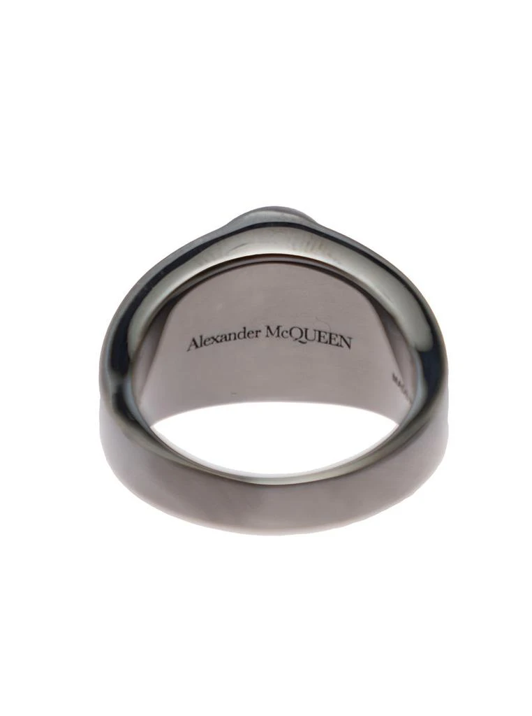 商品Alexander McQueen|Silver-tone Band Ring With Skull In Brass Man,价格¥1800,第2张图片详细描述