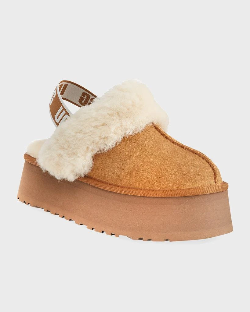 商品UGG|Funkette Suede Shearling Platform Slippers,价格¥617,第2张图片详细描述