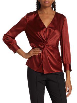 Theory | SMU Stretch Silk Knotted Blouse 571.15元 商品图片