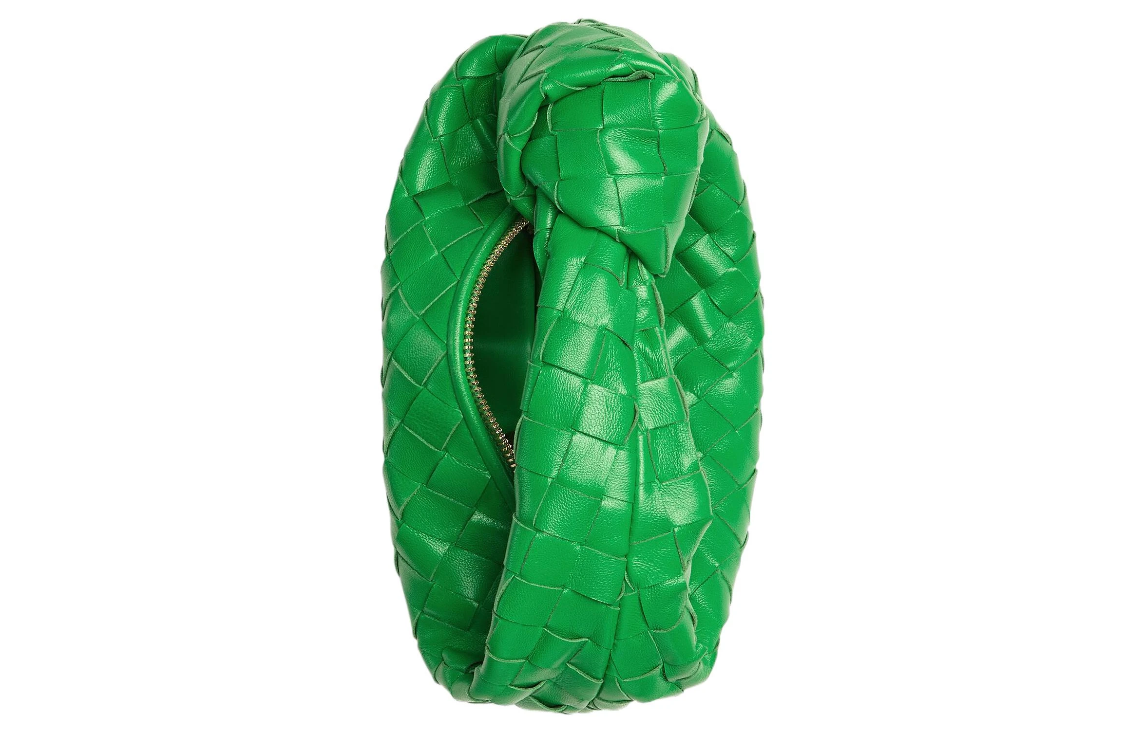 商品[国内直发] Bottega Veneta|葆蝶家 BV JODIE 编织拉链开合 皮革 饺子包手拿包 迷你 女款 绿色,价格¥11508,第7张图片详细�描述