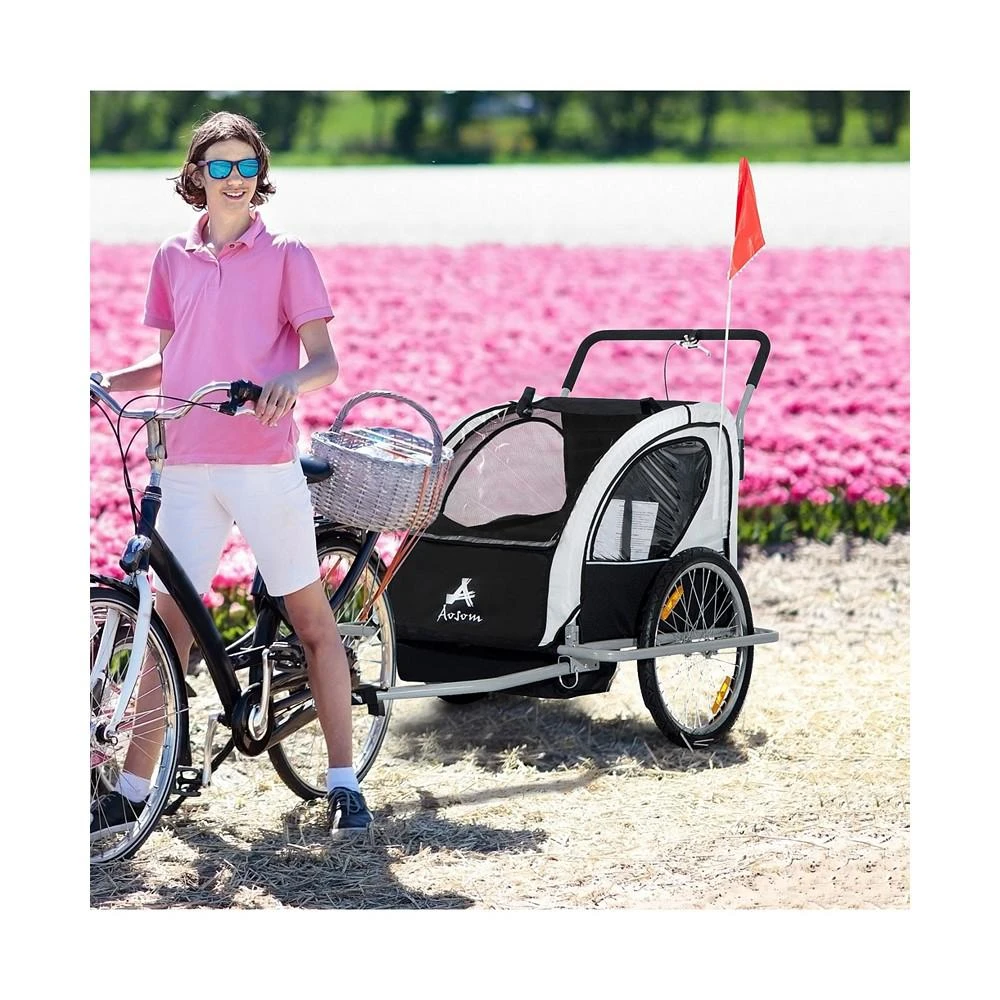 商品Aosom|Elite Three-Wheel Bicycle Cargo Trailer for Two Children,价格¥1708,第2张图片详细描述