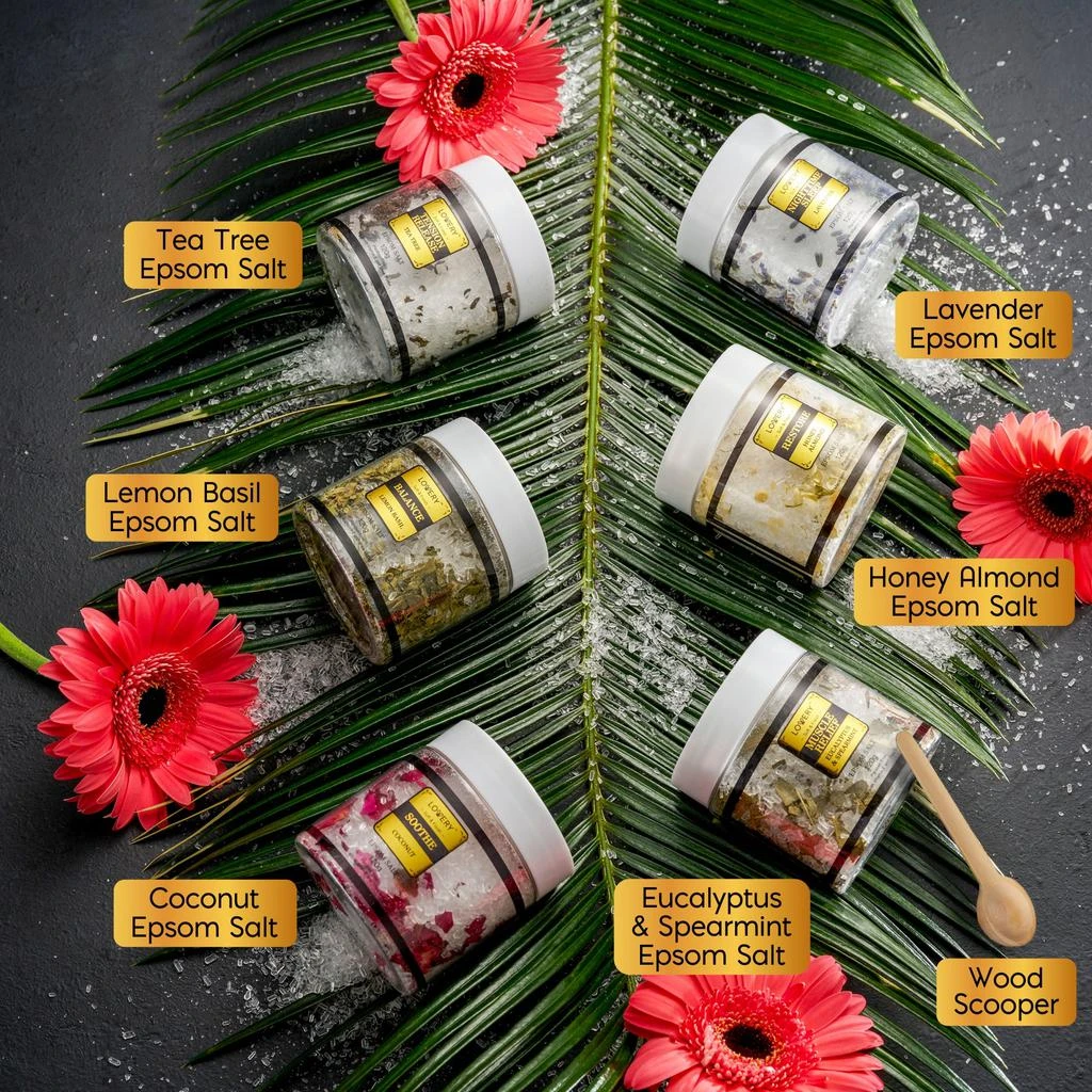商品Lovery|Epsom Salts Gift Set, 6 Scented Relaxing Spa Bath Soaks,价格¥345,第2张图片详细描述