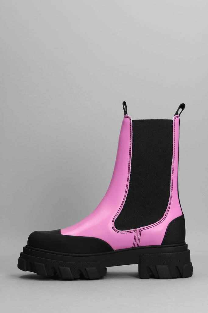 商品Ganni|Ganni Combat Boots In Rose-pink Leather,价格¥2338,第3张图片详细描述