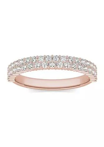商品Charles & Colvard|Colvard Charles Colvard 0.62 Ct. T.w. Lab Created Two Row Moissanite Band In 14K Gold,价格¥6521,第1张图片
