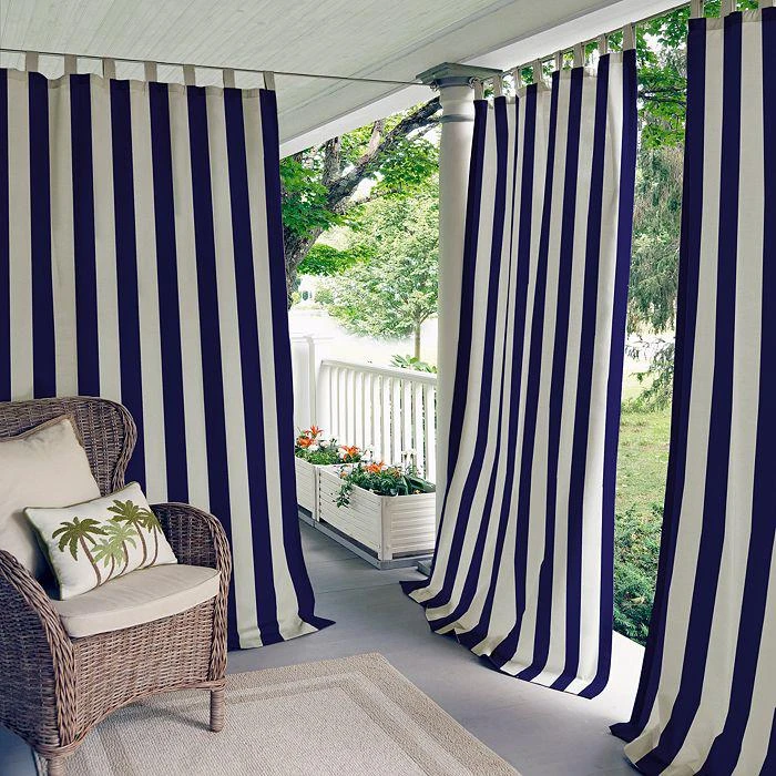 商品Elrene Home Fashions|Highland Stripe Indoor/Outdoor Curtain Panel, 50" x 95",价格¥844,第1张图片