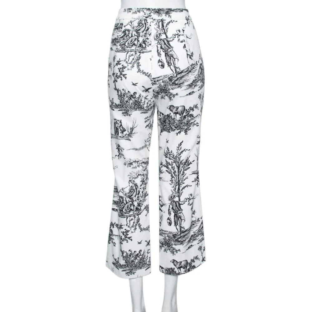 商品[二手商品] Weekend Max Mara|Weekend Max Mara White Printed Cotton Embroidered Detailed Pants L,价格¥802,第3张图片详细描述