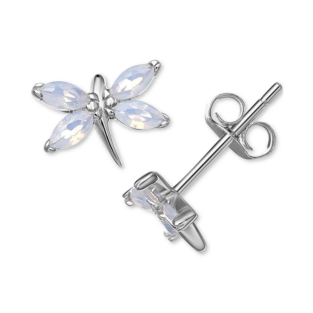 Lab-Created Opal Dragonfly Stud Earrings in Sterling Silver, Created for Macy's商品第1张图片规格展示
