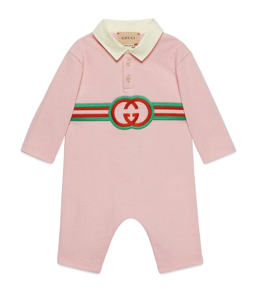 商品Gucci|Cotton Interlocking G Playsuit (0-18 Months),价格¥3752,第1张图片