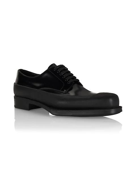 商品Prada|Brushed Leather Derby Loafers,价格¥9656,第4张图片详细描述