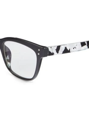 商品Oscar de la Renta|55MM Square Blue Light Blocking Reading Glasses,价格¥156,第3张图片详细描述
