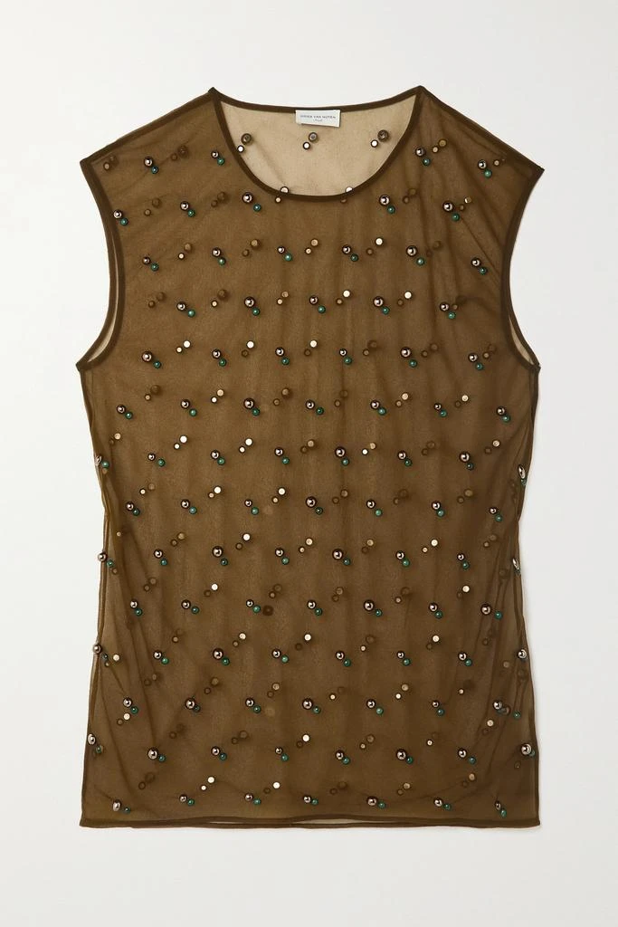 商品Dries Van Noten|Hobba 带缀饰雪纺绸上衣,价格¥3279,第1张图片