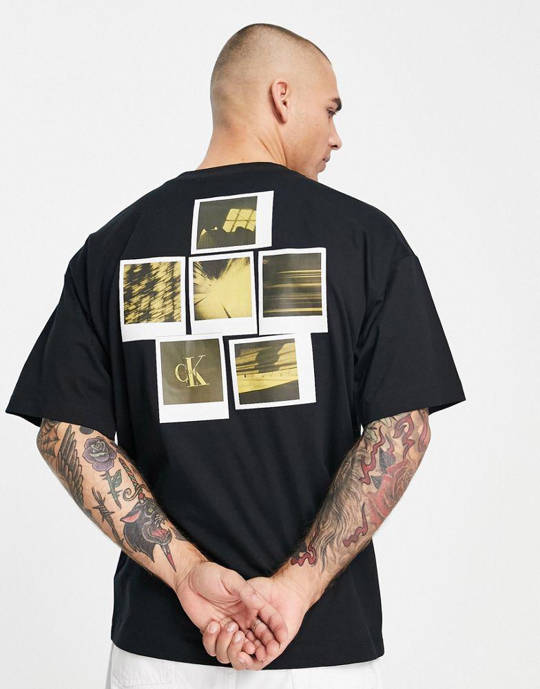 Calvin Klein Jeans cotton photo back print t-shirt in black商品第1张图片规格展示