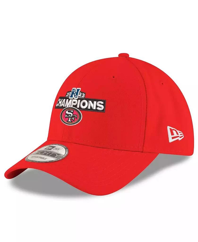 商品New Era|Men's Scarlet San Francisco 49ers 2023 NFC Champions 9FORTY Adjustable Hat,价格¥225,第1张图片