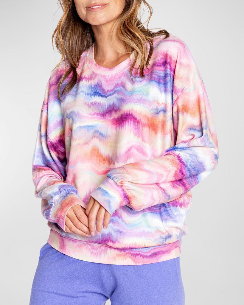 商品PJ Salvage|Sunset Glow Watercolor-Print Sweatshirt,价格¥393,第4张图片详细描述