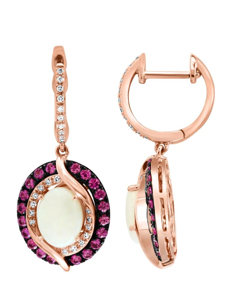 商品Effy|14K Rose Gold Diamond Opal Sapphire Earrings,价格¥14824,第2张图片详细描述