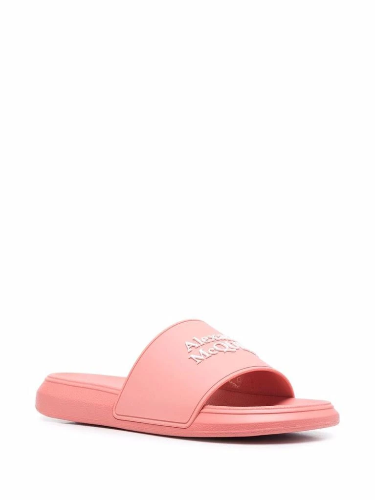 商品Alexander McQueen|ALEXANDER MCQUEEN - Oversized Logo Pool Slides,价格¥1320,第3张图片详细描述