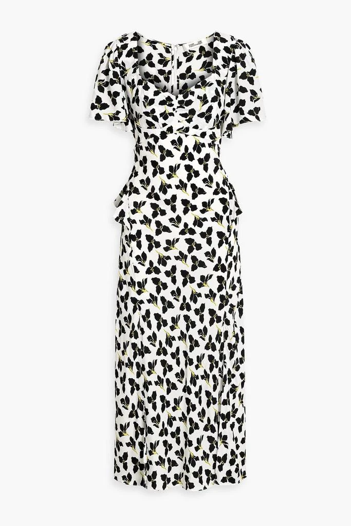 商品Diane von Furstenberg|Aurora ruffled floral-print crepe midi dress,价格¥1568,第1张图片