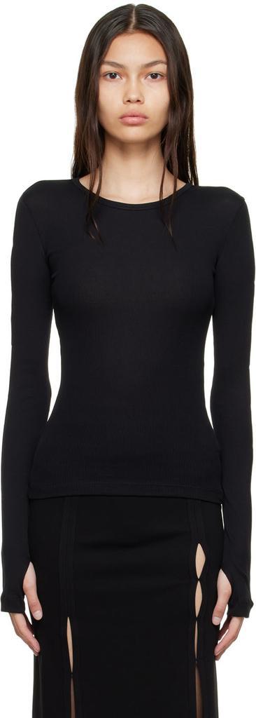 商品Helmut Lang|Black Cotton Long Sleeve T-Shirt,价格¥1172,第1张图片