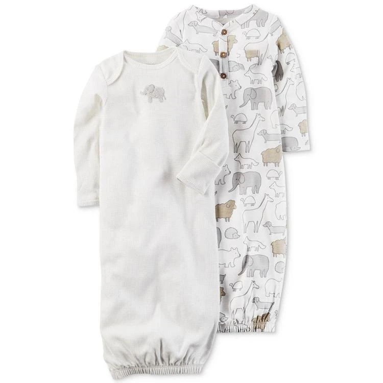 商品Carter's|婴儿2-Pk. Elephant Cotton Sleeper Gowns, Baby Boys & Girls (0-24 months),价格¥75,第1张图片