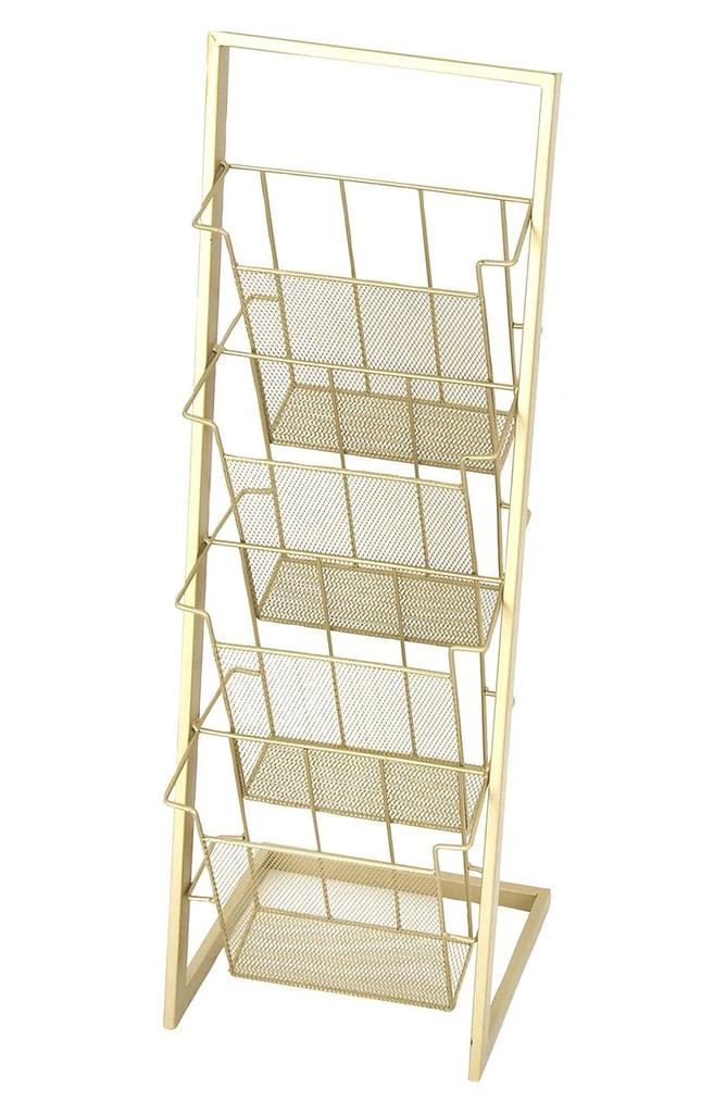 商品VIVIAN LUNE HOME|Tall Goldtone Metal 4-Slot Magazine Holder,价格¥709,第5张图片详细描述