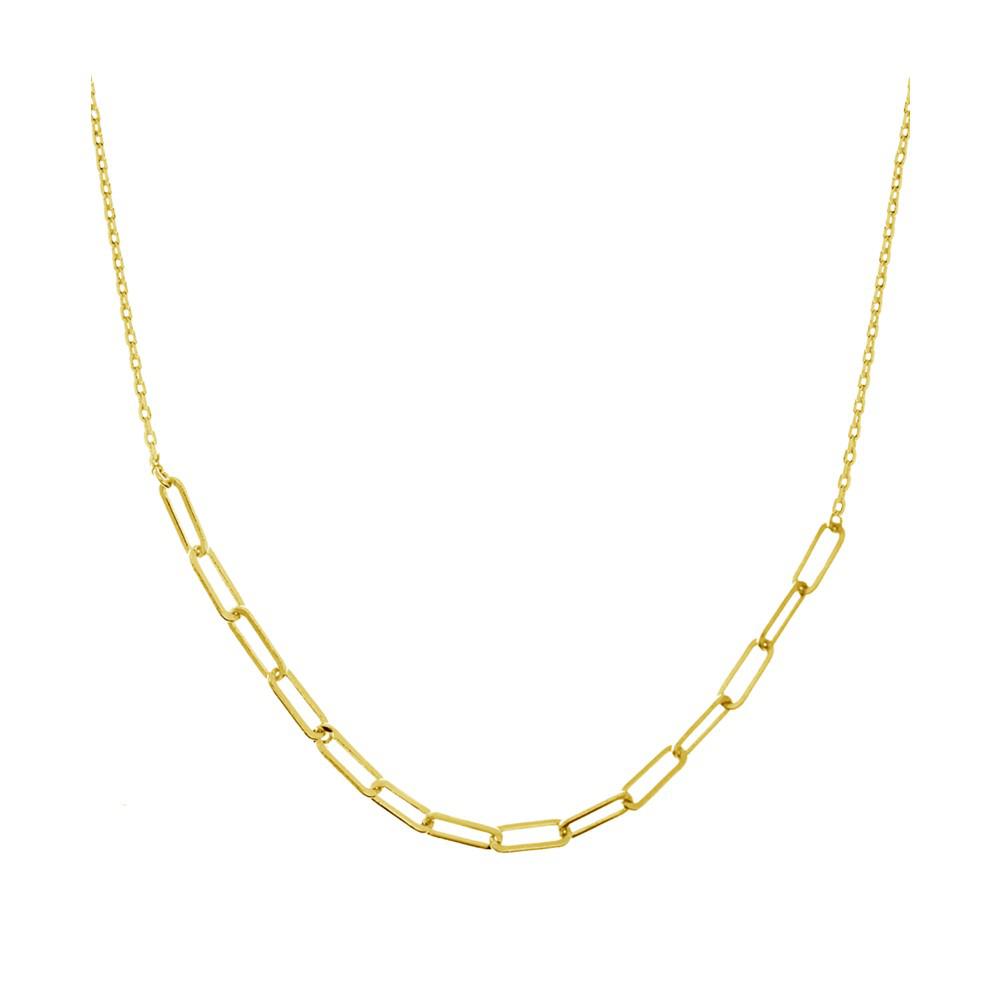 And Now This Rectangle Link 18" Statement Necklace in Silver or Gold Plate商品第1张图片规格展示