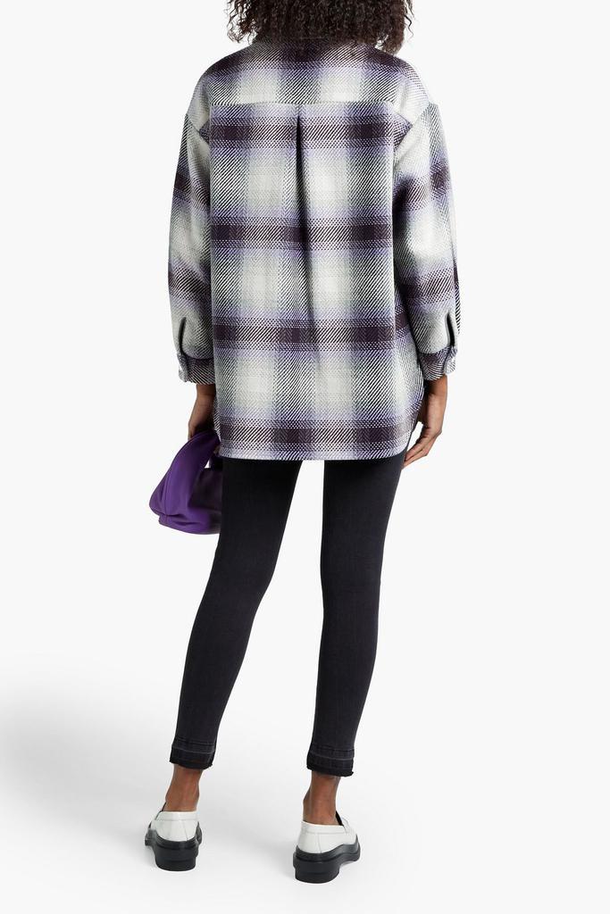 商品Maje|Banelle checked wool-blend tweed shirt,价格¥1636,第1张图片