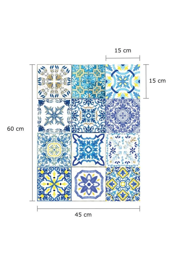 商品WALPLUS|Sky Blue Tile Wall Decals,价格¥239,第2张图片详细描述