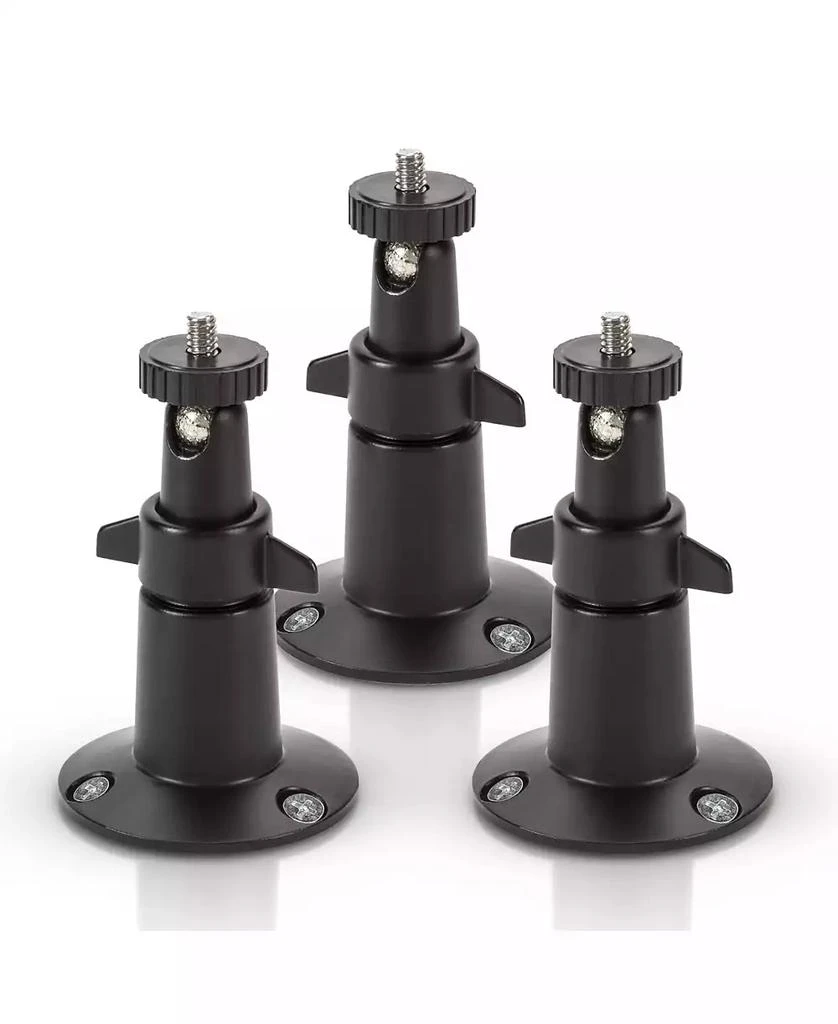 商品Wasserstein|Adjustable Indoor and Outdoor Security Metal Wall Mount for Arlo Pro, Pro 2, Pro 3, Pro 4, Pro 5s, Ultra, Ultra 2 Cameras (3 Pack, Black),价格¥150,第1张图片
