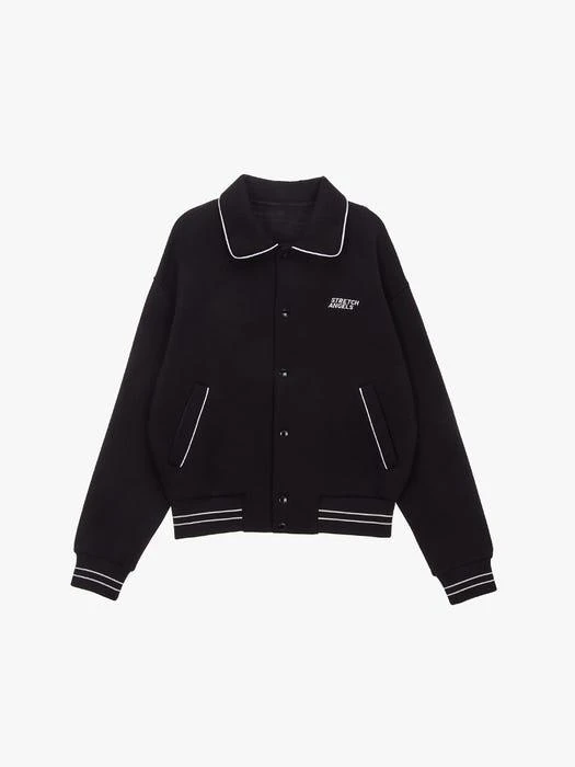 商品STRETCH ANGELS|Basic Baseball Jumper_Black,价格¥1594,第2张图片详细描述