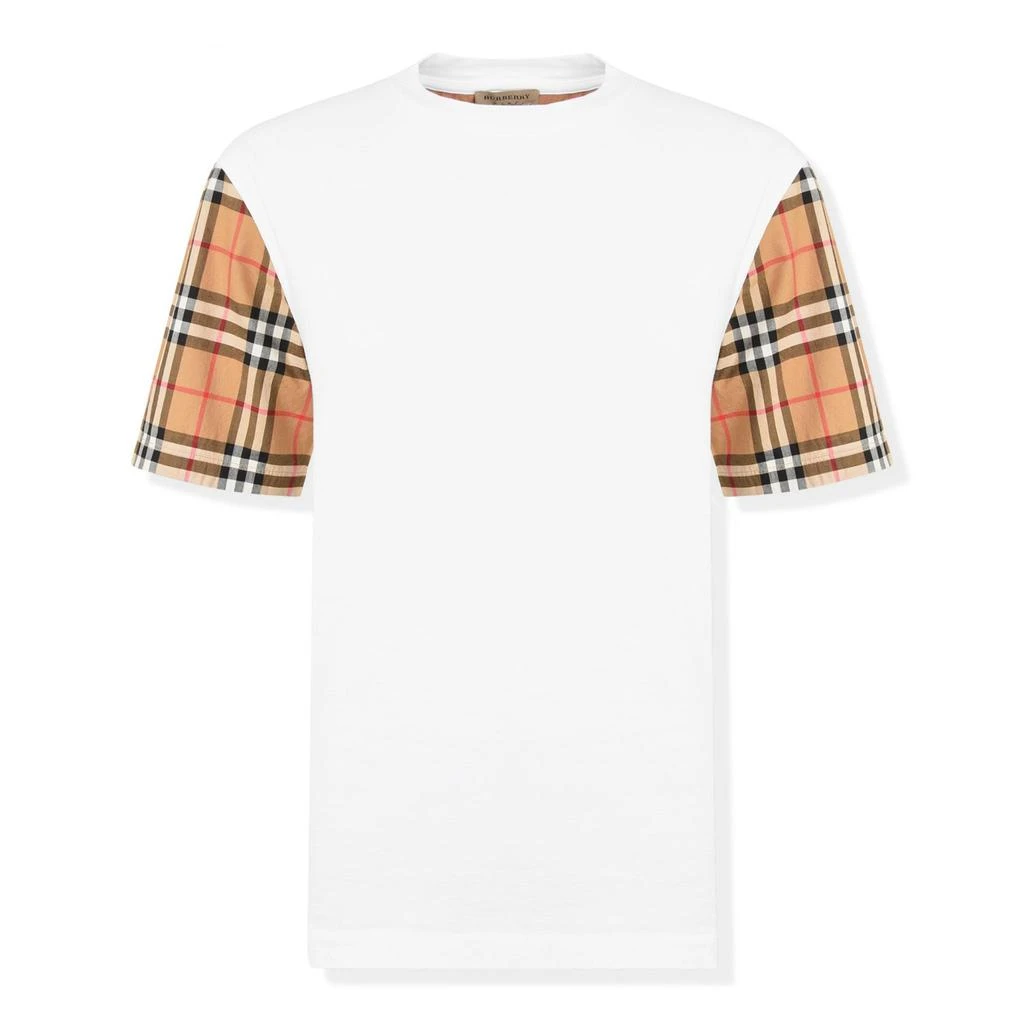 商品Burberry|Burberry Vintage Check Sleeve White T Shirt,价格¥2814,第1张图片