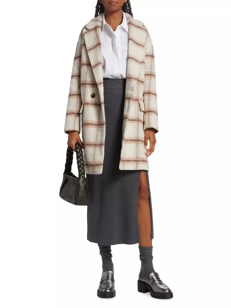 商品Ena Pelly|Plaid Wool-Blend Oversized Double-Breasted Coat,价格¥1612,第2张图片详细描述