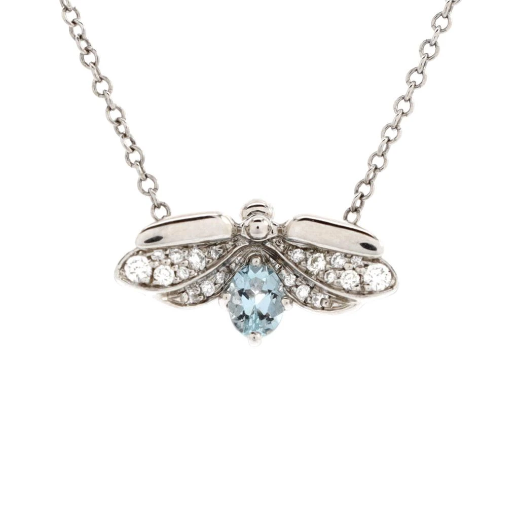 商品[二手商品] Tiffany & Co.|Paper Flowers Firefly Pendant Necklace Platinum with Diamonds and Aquamarine Small,价格¥12596,第2张图片详细描述