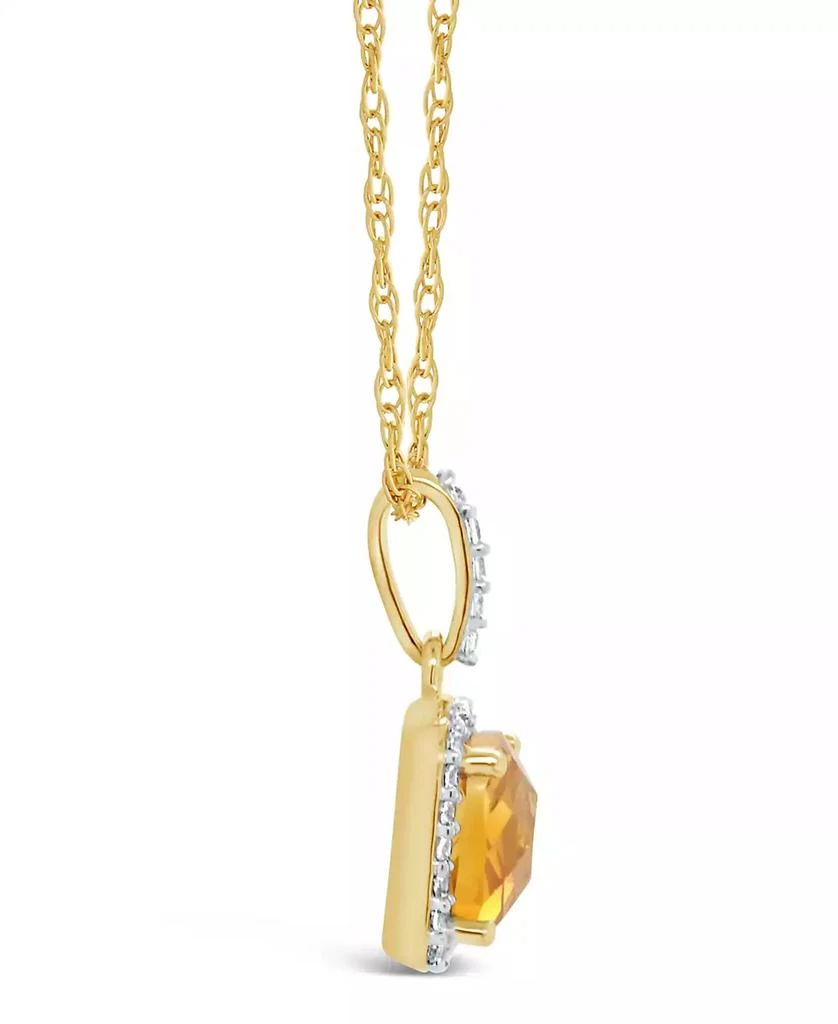 商品Macy's|Citrine (1-1/3 ct. t.w.) and Created White Sapphire (1/6 ct. t.w.) Pendant Necklace in 10k Yellow Gold,价格¥2020,第2张图片详细描述