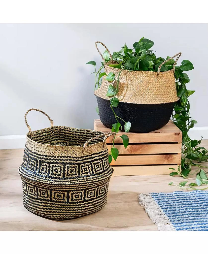 商品Honey Can Do|Set of 2 Folding Seagrass Belly Baskets,价格¥886,第4张图片详细描述