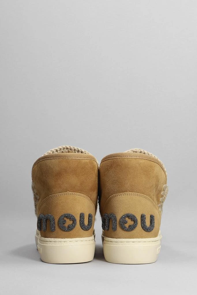 商品Mou|Mou Eskimo Sneaker Bold Low Heels Ankle Boots In Beige Suede,价格¥2345,第4张图片详细描述